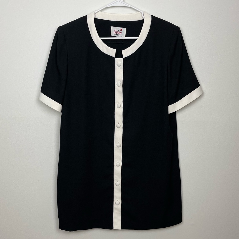 Vintage Mod-Style Black & White Mini Dress